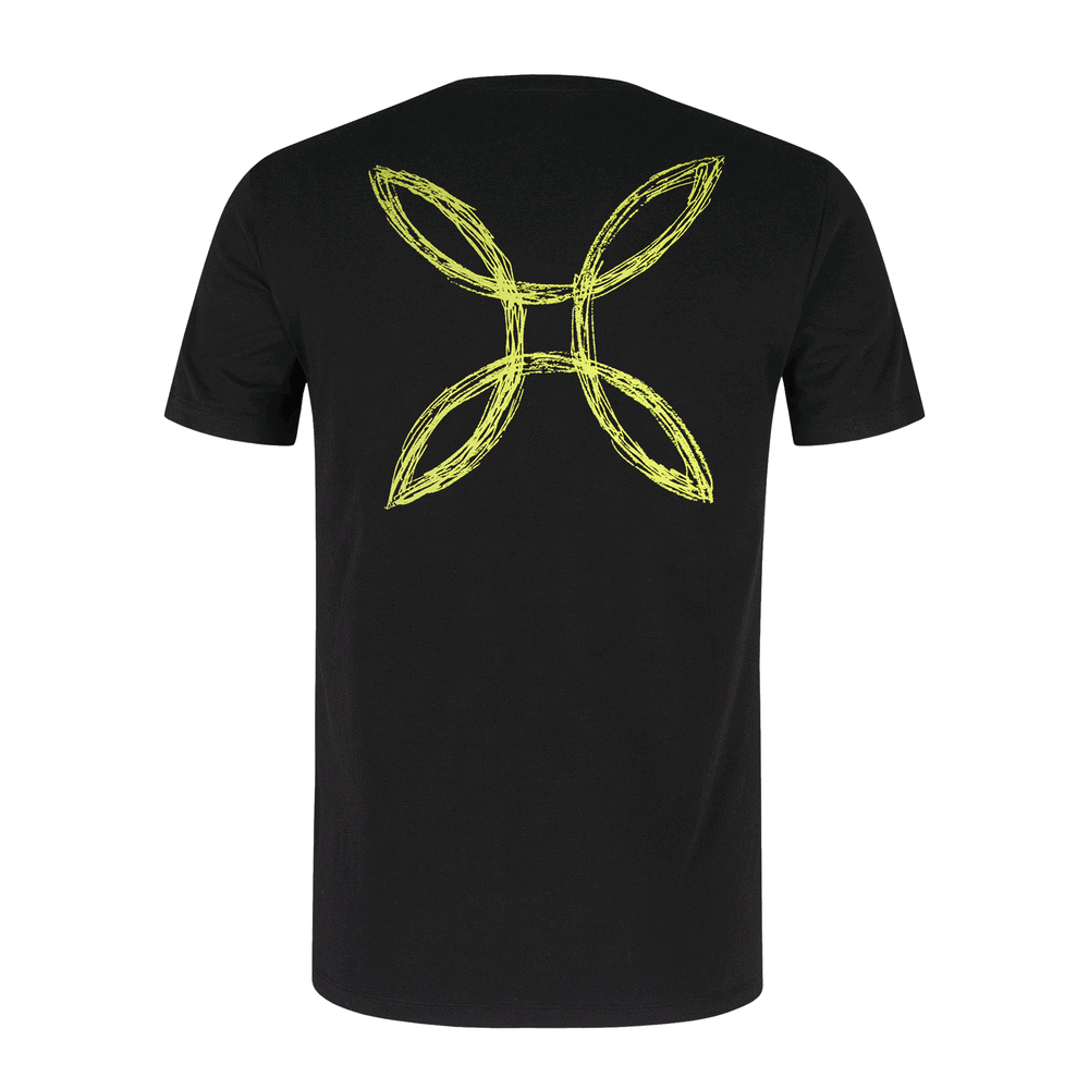 T-SHIRT - MONTURA - PENCIL LOGO Black/Lime Green
