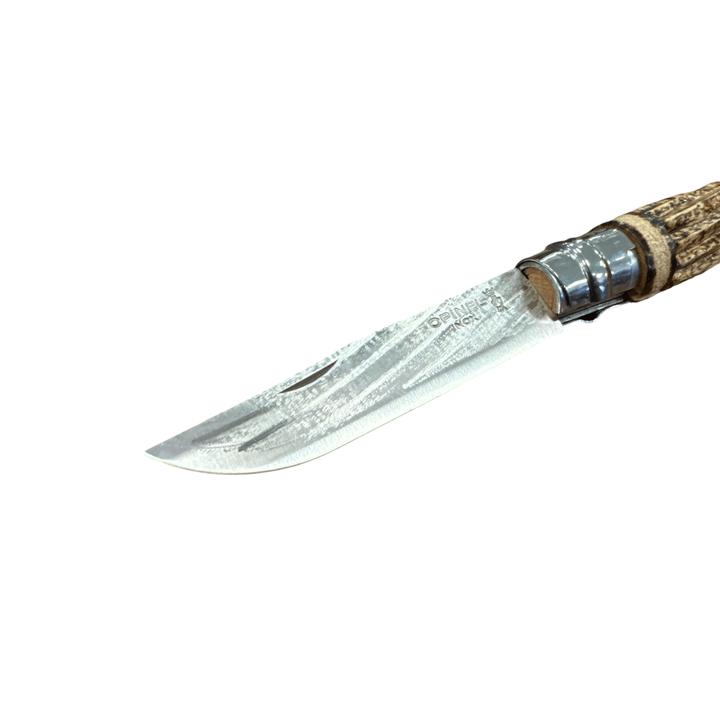 COLTELLO - OPINEL - N.8 INOX INTAGLIATO A SPIRALE/PIROGRAFATO A MANO