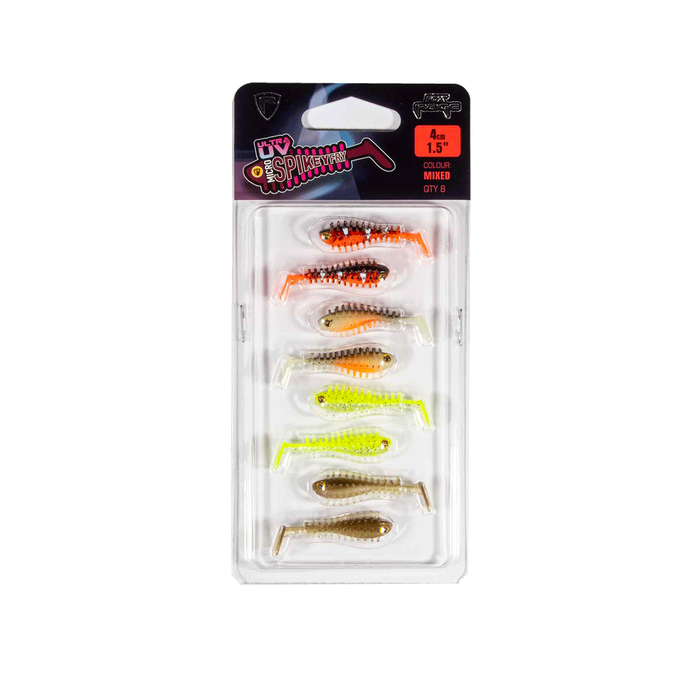 FOX RAGE - ULTRA UV MICRO SPIKEYFRY 4cm 1.5" MIXED (8PCS)