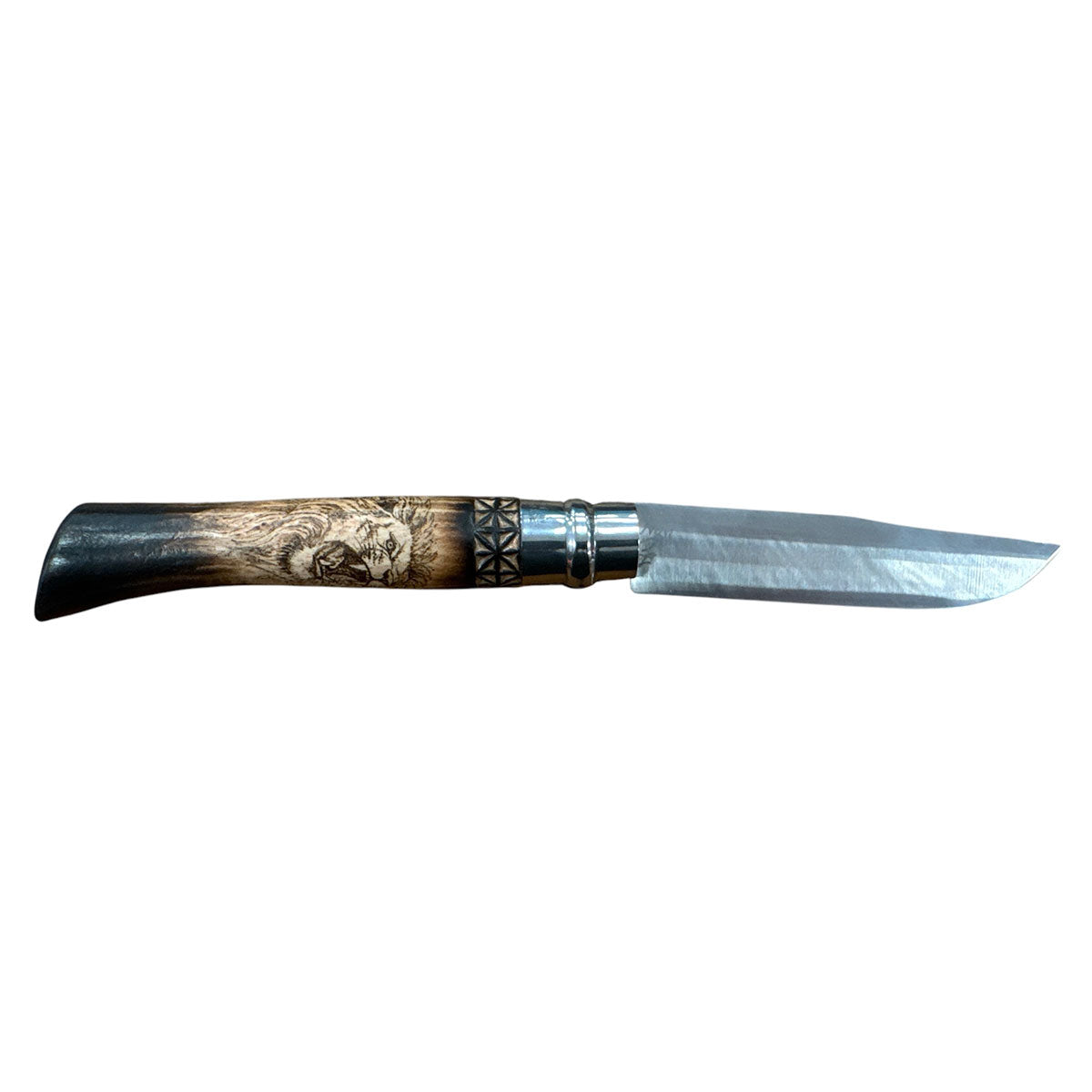 KNIFE - OPINEL - N.12 CARBON HANDCRAFTED WITH SPARTAN AND LION