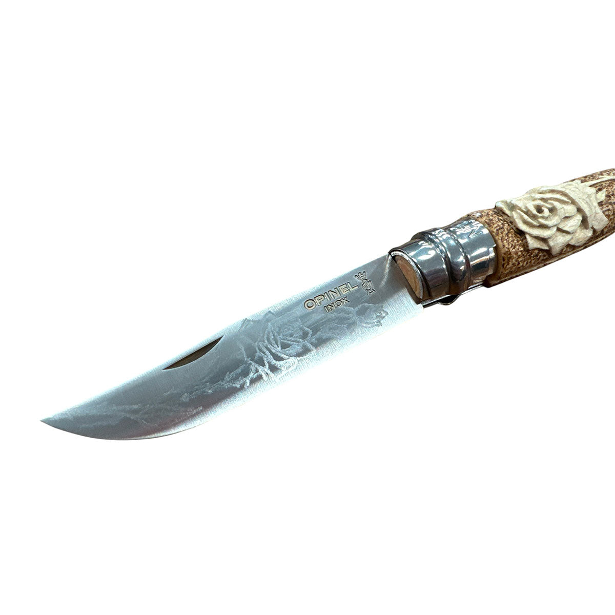 KNIFE - OPINEL - N.8 STAINLESS STEEL HAND MADE WITH ROSE