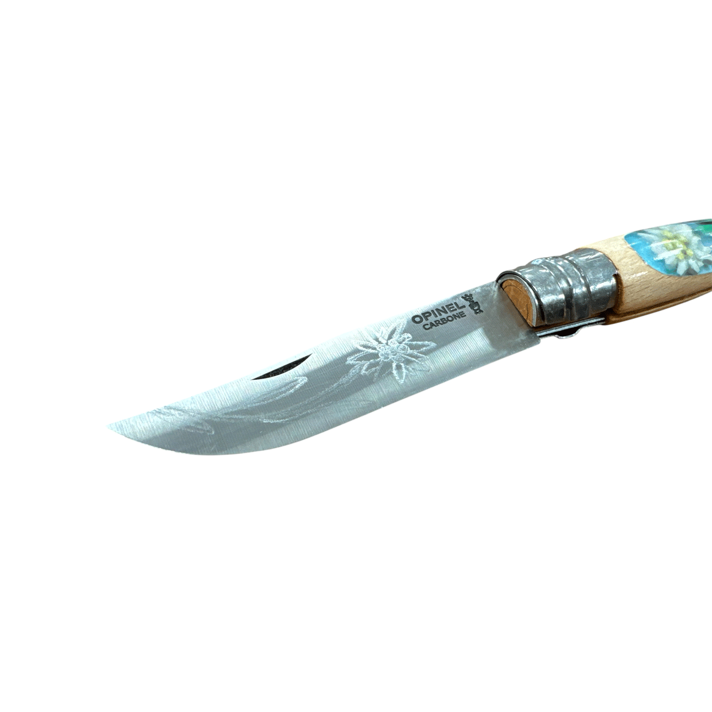 KNIFE - OPINEL - N.9 CARBON HANDCRAFTED WITH Edelweiss