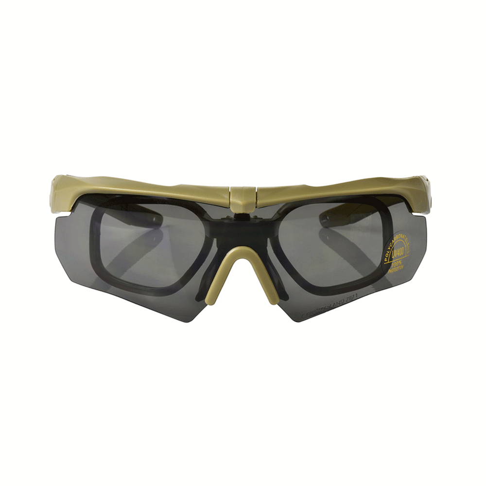 NERG OPENLAND TACTICAL - OCCHIALE BALISTICO KIT 3 LENTI V.2 Coyote Tan