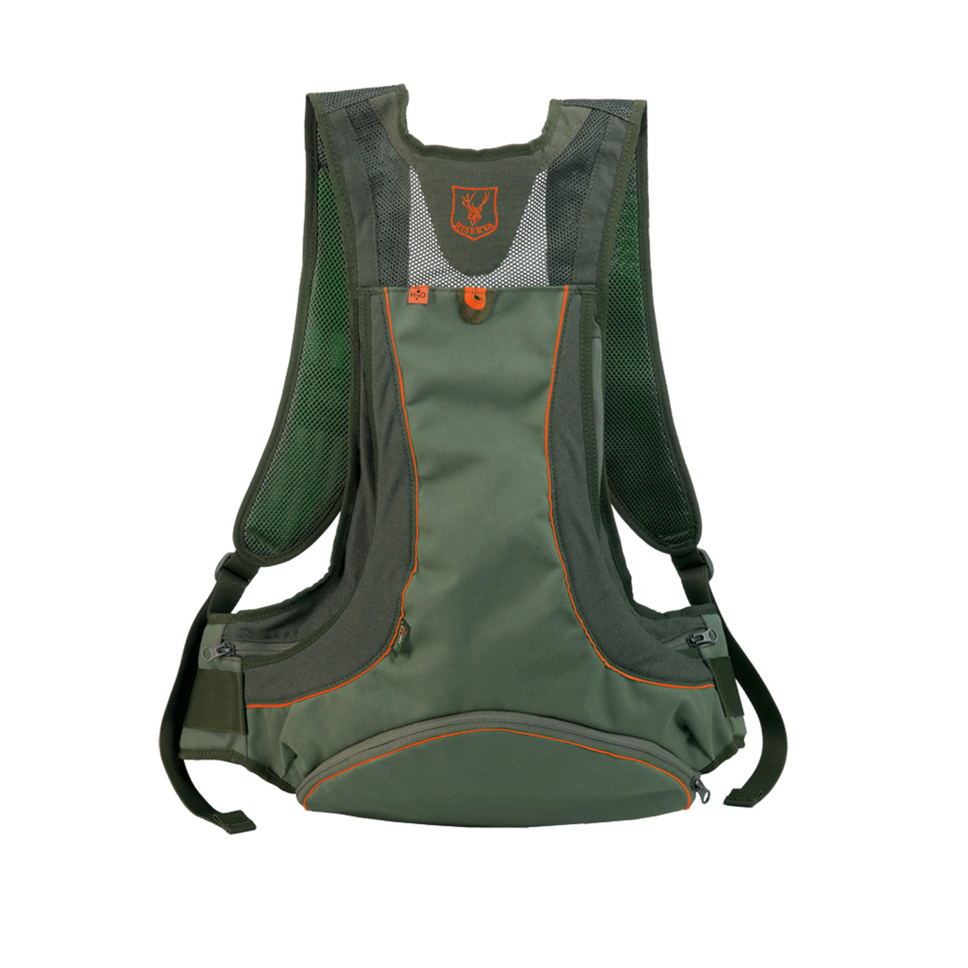 RISERVA - GILET/ZAINO CACCIA VERDE PROFILI ARANCIO TG. UNICA