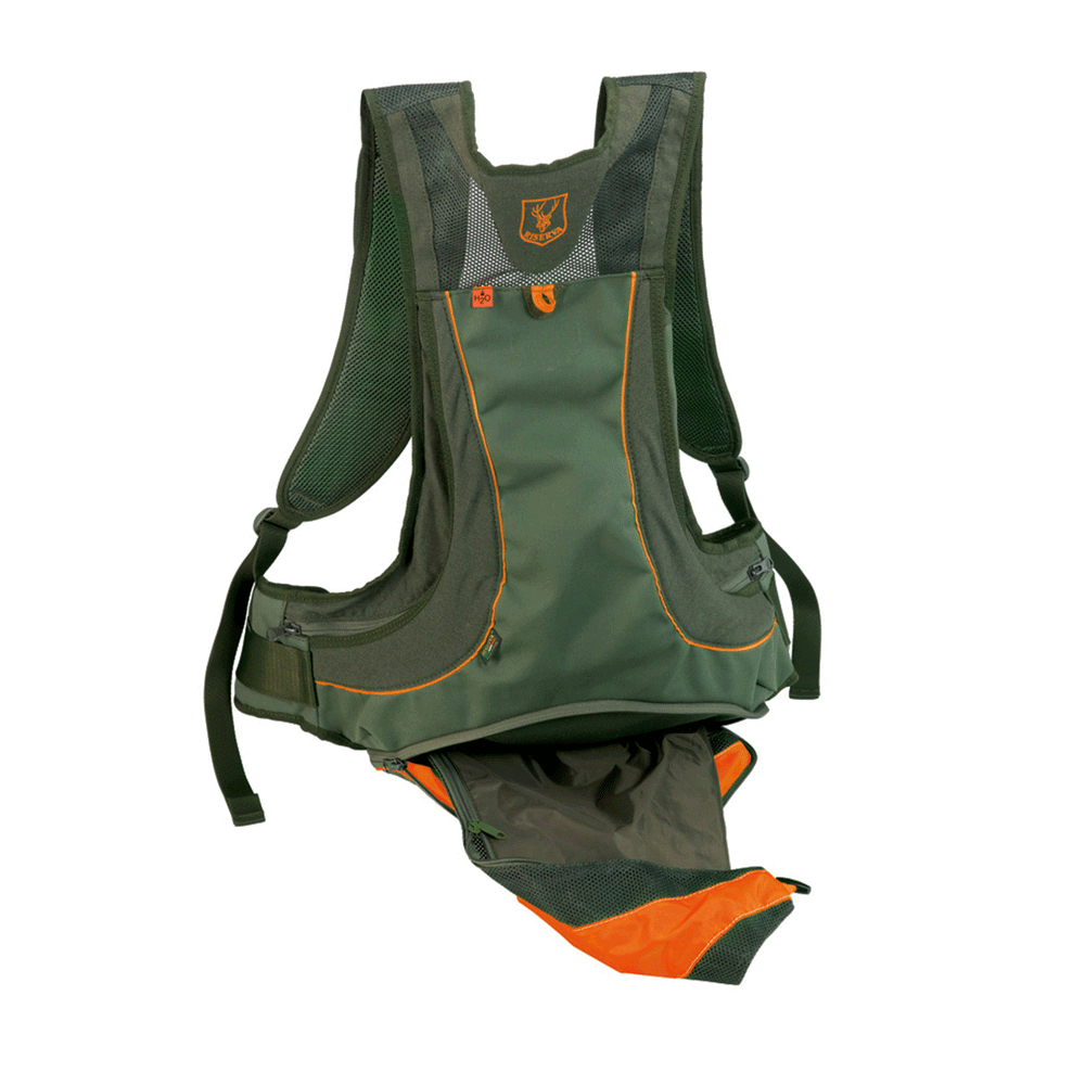 RISERVA - GILET/ZAINO CACCIA VERDE PROFILI ARANCIO TG. UNICA
