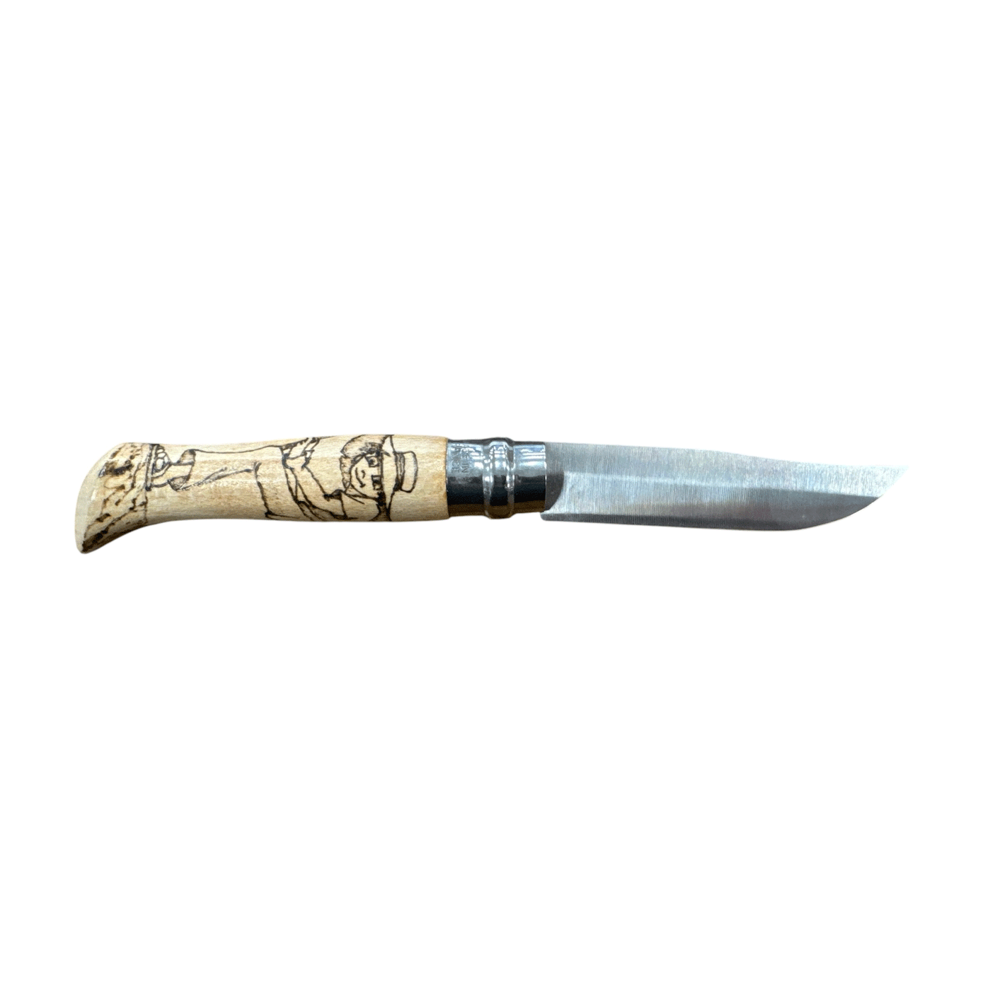 COLTELLO - OPINEL - N.9 CARBONE REALIZZATO A MANO CON SAMPEI E LUCCIO