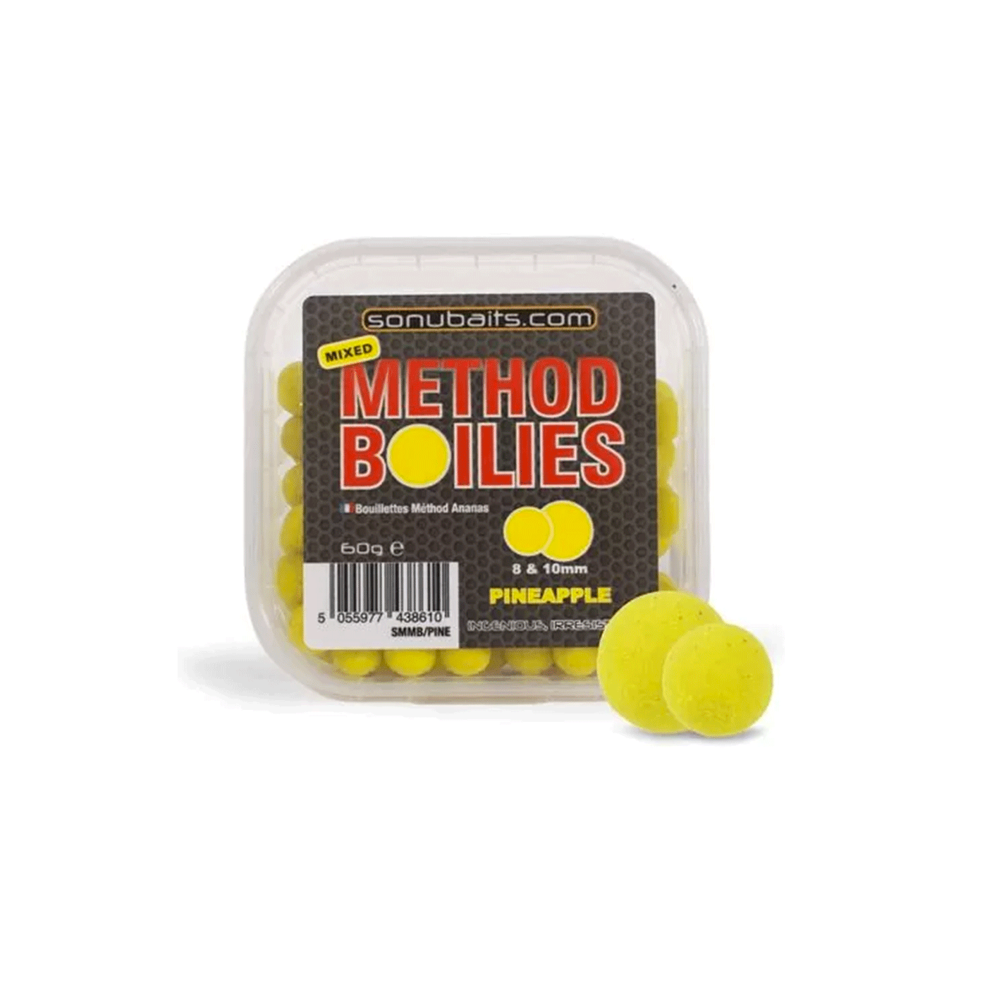SONUBAITS - MIXED METHOD BOILIES 8 & 10mm PINEAPPLE 60g