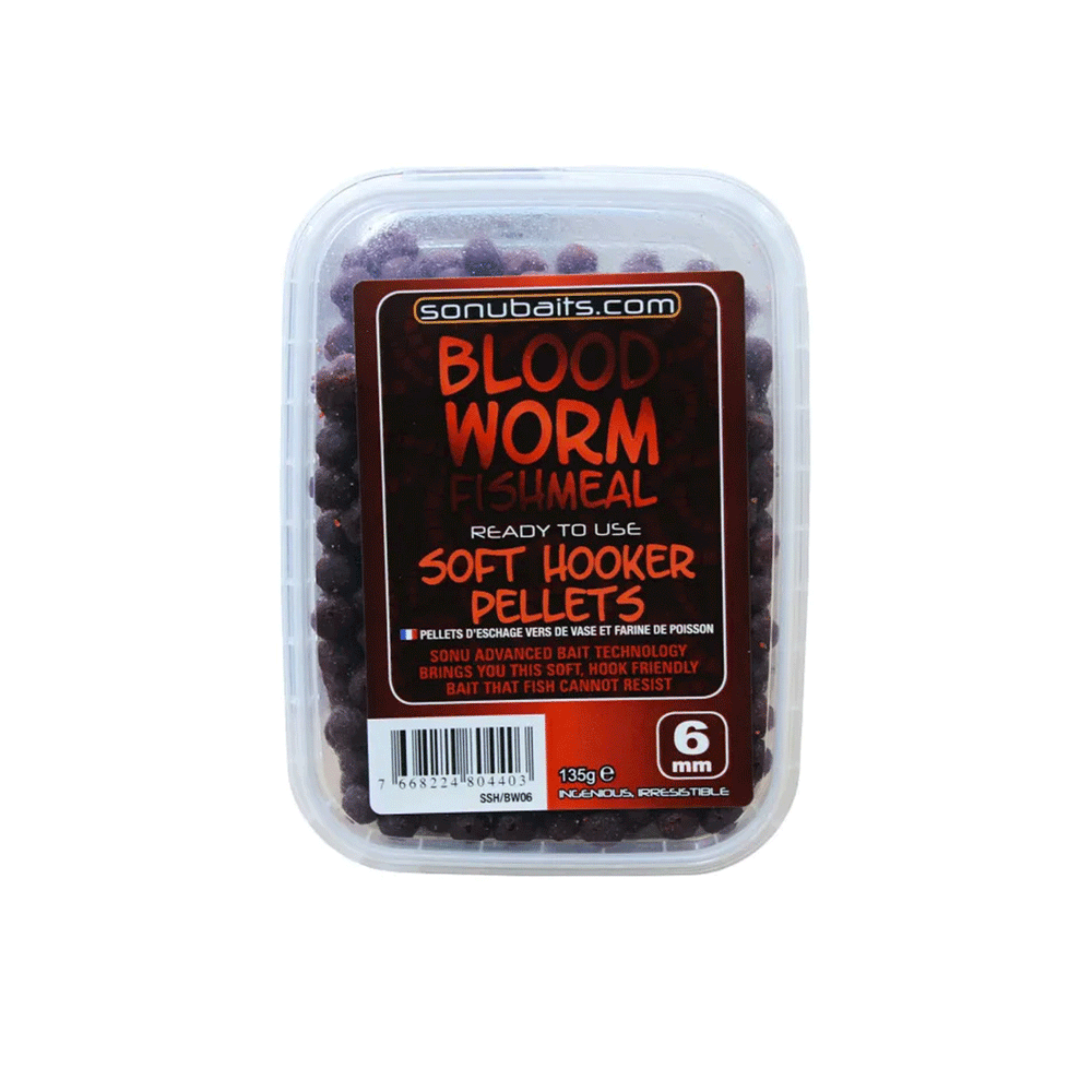 SONUBAITS - BLOODWORM FISHMEAL SOFT HOOKER PELLETS 135g