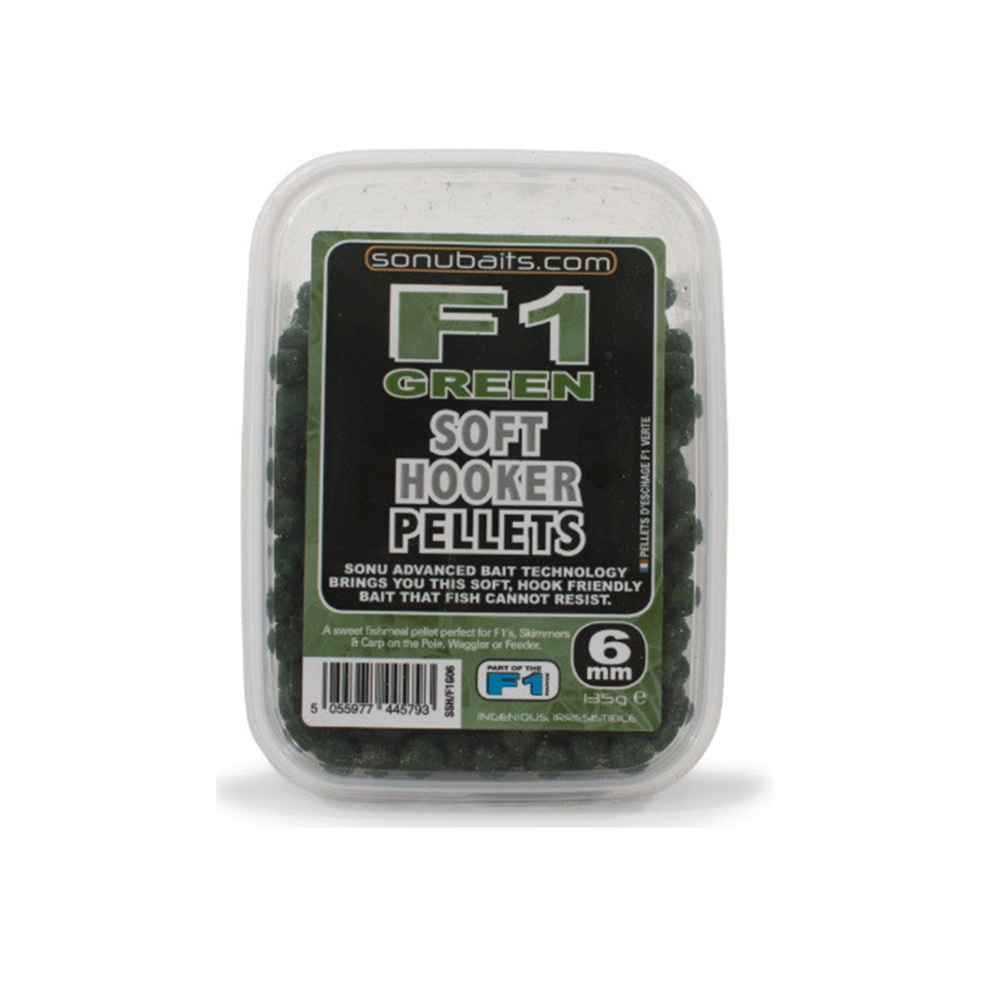 SONUBAITS - F1 GREEN SOFT HOOKER PELLETS 135g