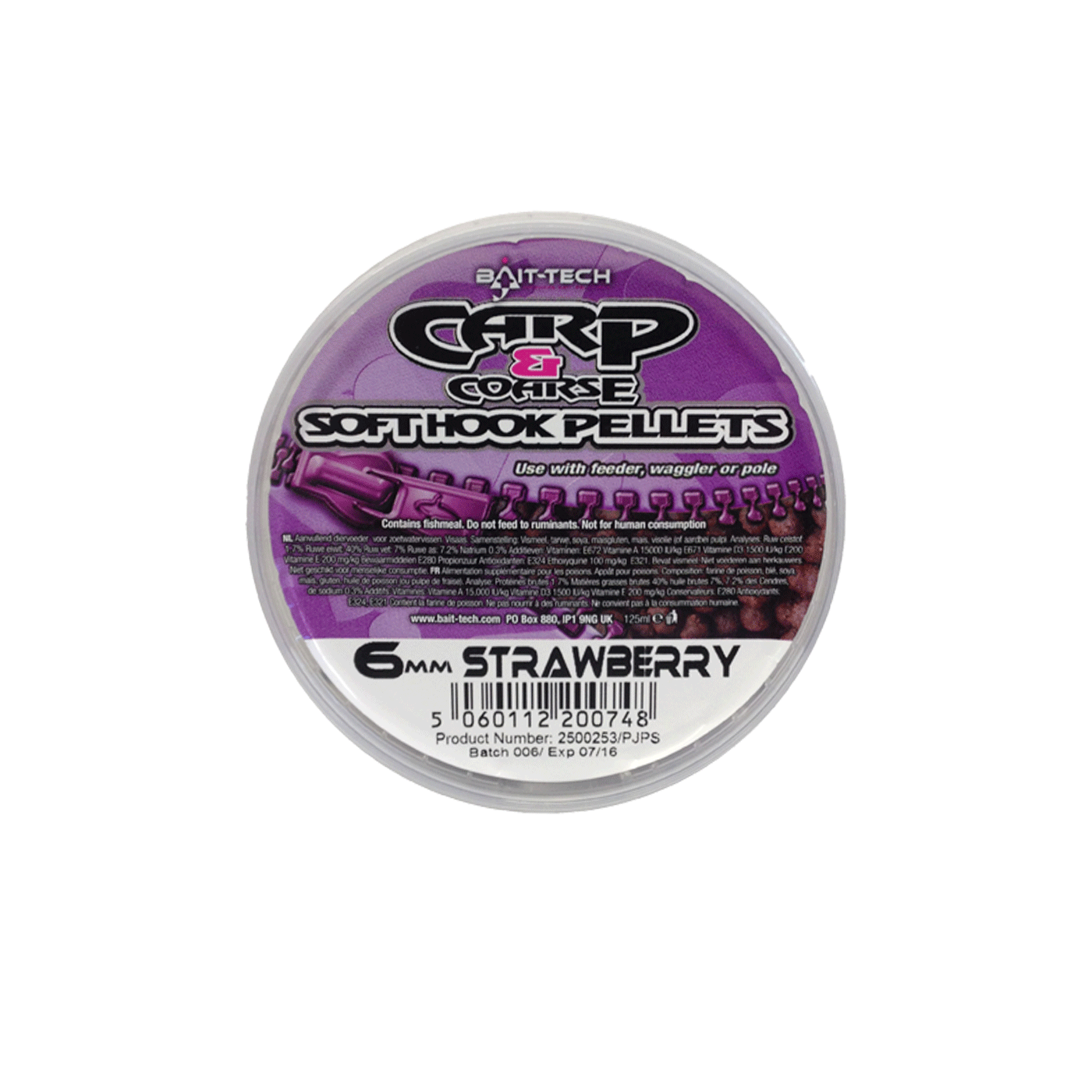 BAIT-TECH - CARP & COARSE SOFT HOOK PELLETS 6MM STRAWBERRY