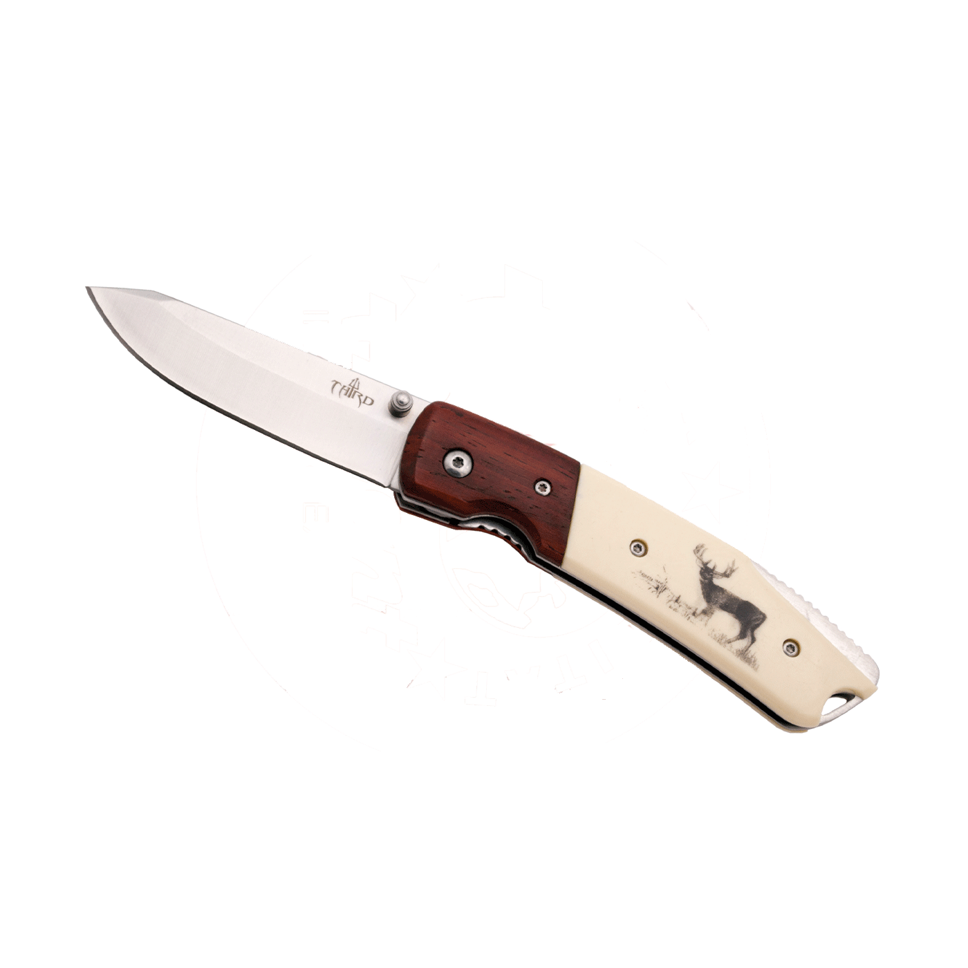 KNIFE - THIRD - ABS HANDLE WITH DEER DECORATION (STAINLESS STEEL BLADE 9.5cm)