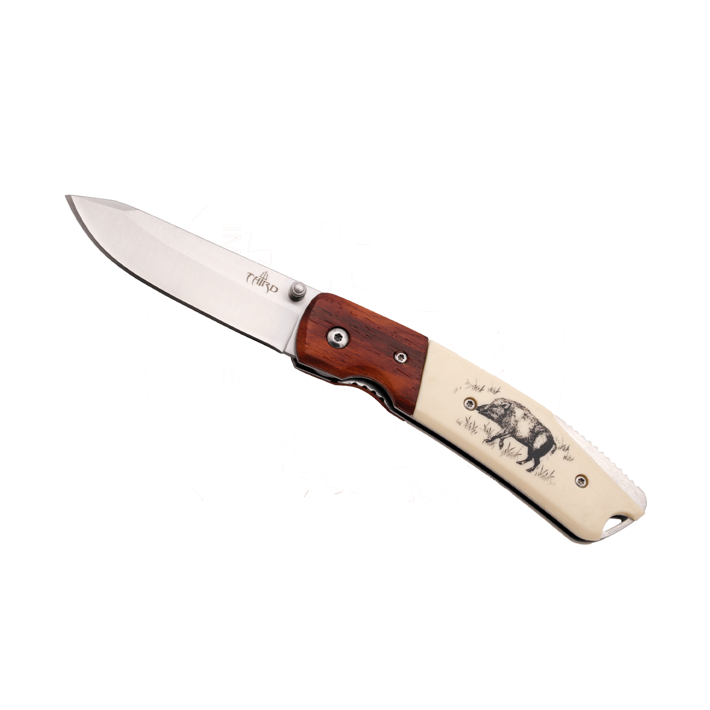 KNIFE - THIRD - ABS HANDLE WITH BOAR DECORATION (STAINLESS STEEL BLADE 9.5cm)