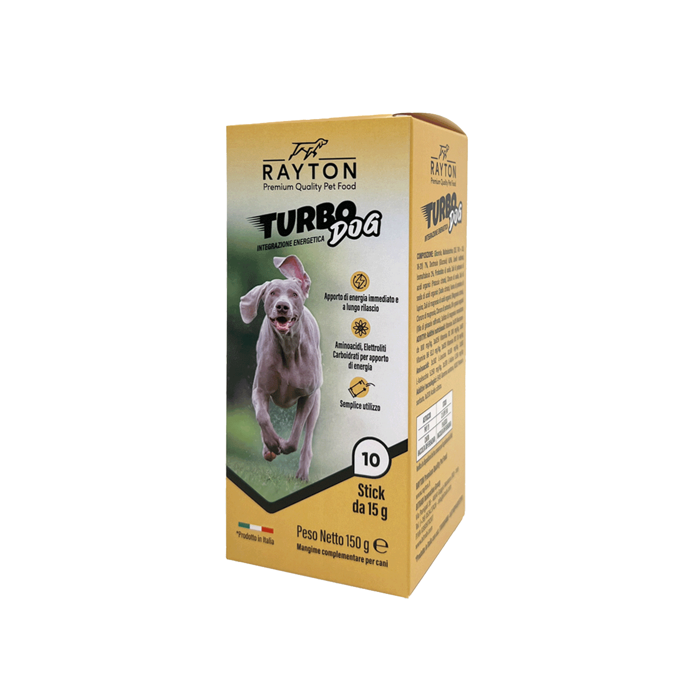 RAYTON - TURBO DOG - ENERGY SUPPLEMENT (Pack of 10 single-dose sticks of 15 g)