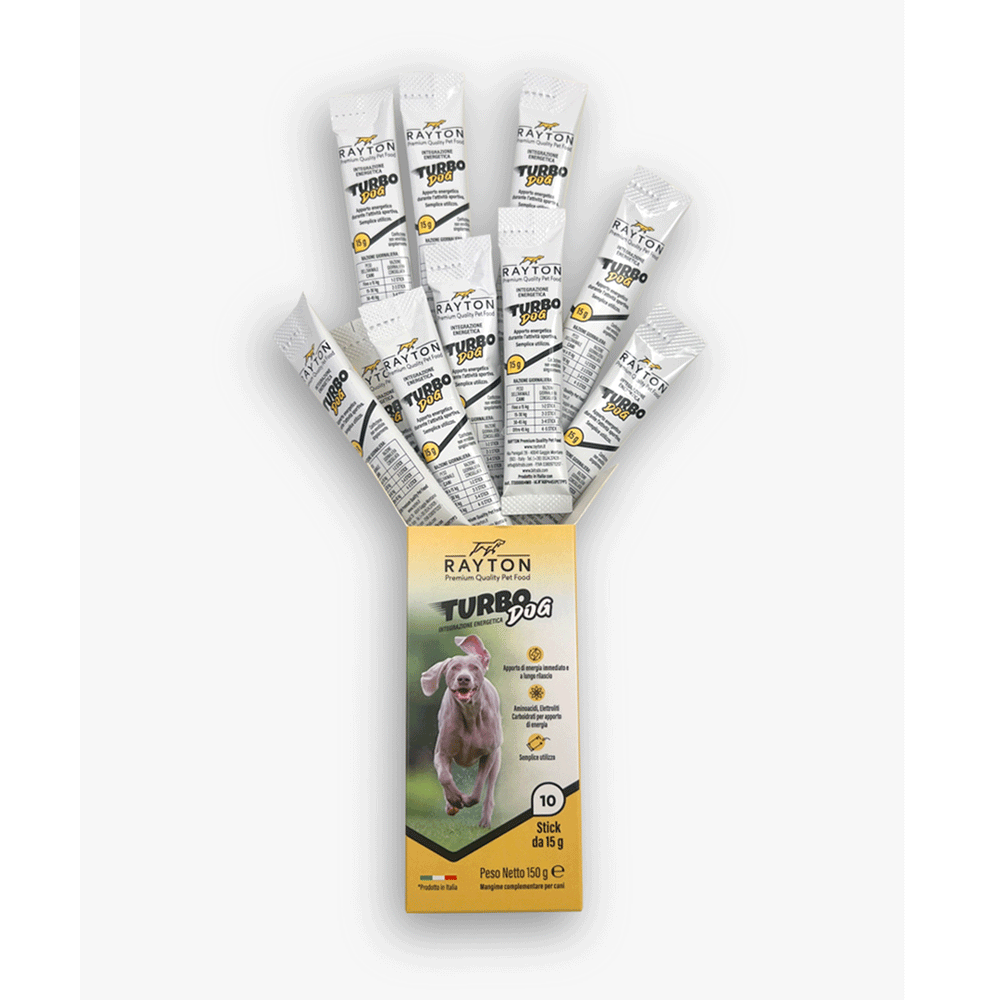 RAYTON - TURBO DOG - ENERGY SUPPLEMENT (Pack of 10 single-dose sticks of 15 g)