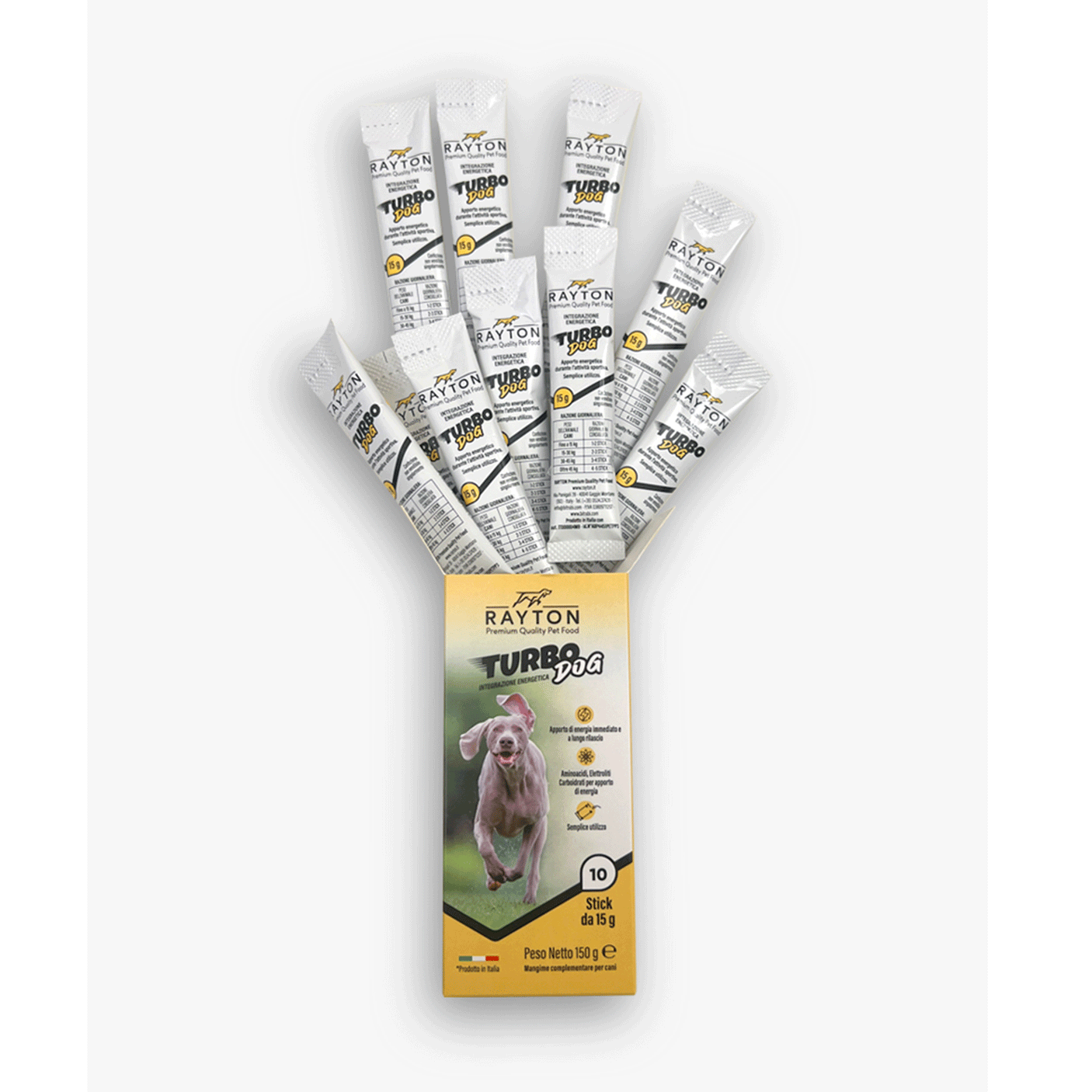 RAYTON - TURBO DOG - ENERGY SUPPLEMENT (Pack of 10 single-dose sticks of 15 g)