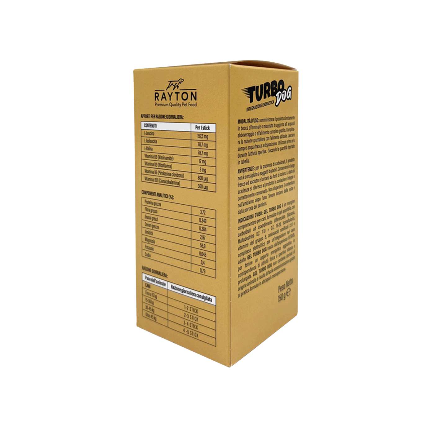 RAYTON - TURBO DOG - ENERGY SUPPLEMENT (Pack of 10 single-dose sticks of 15 g)