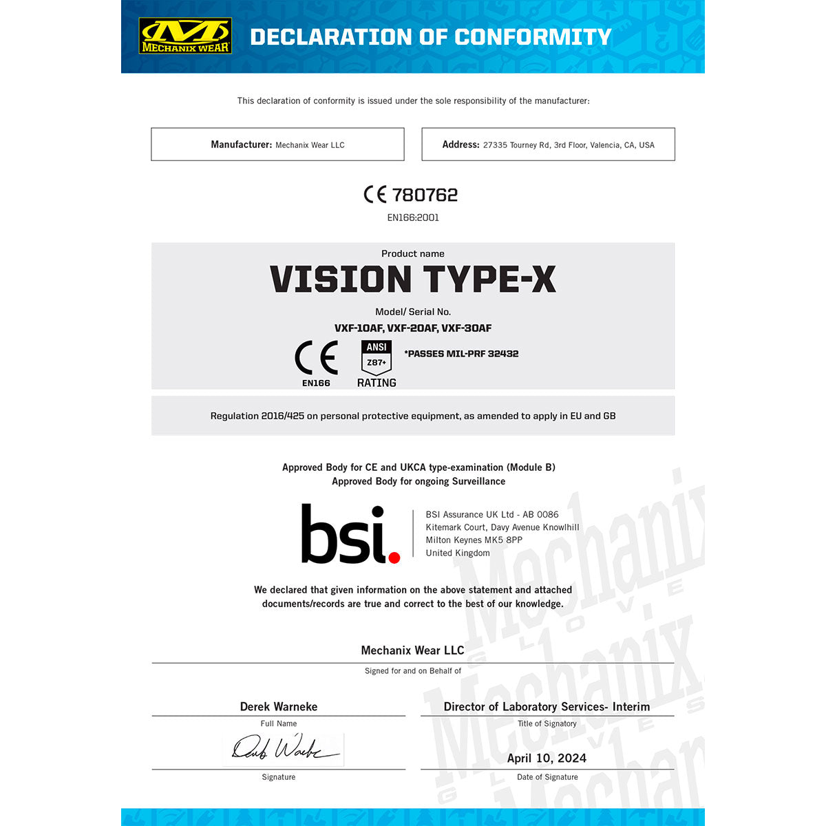 MECHANIX WEAR - VISION OCCHIALI BALISTICI TYPE-X MONTATURA NERA LENTE FUMO