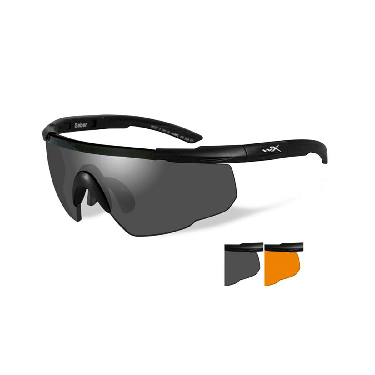 GLASSES - WILEY X - SABER ADVANCED MATTE BLACK FRAME/GREY | LIGHT RUST LENS (2 LENSES)