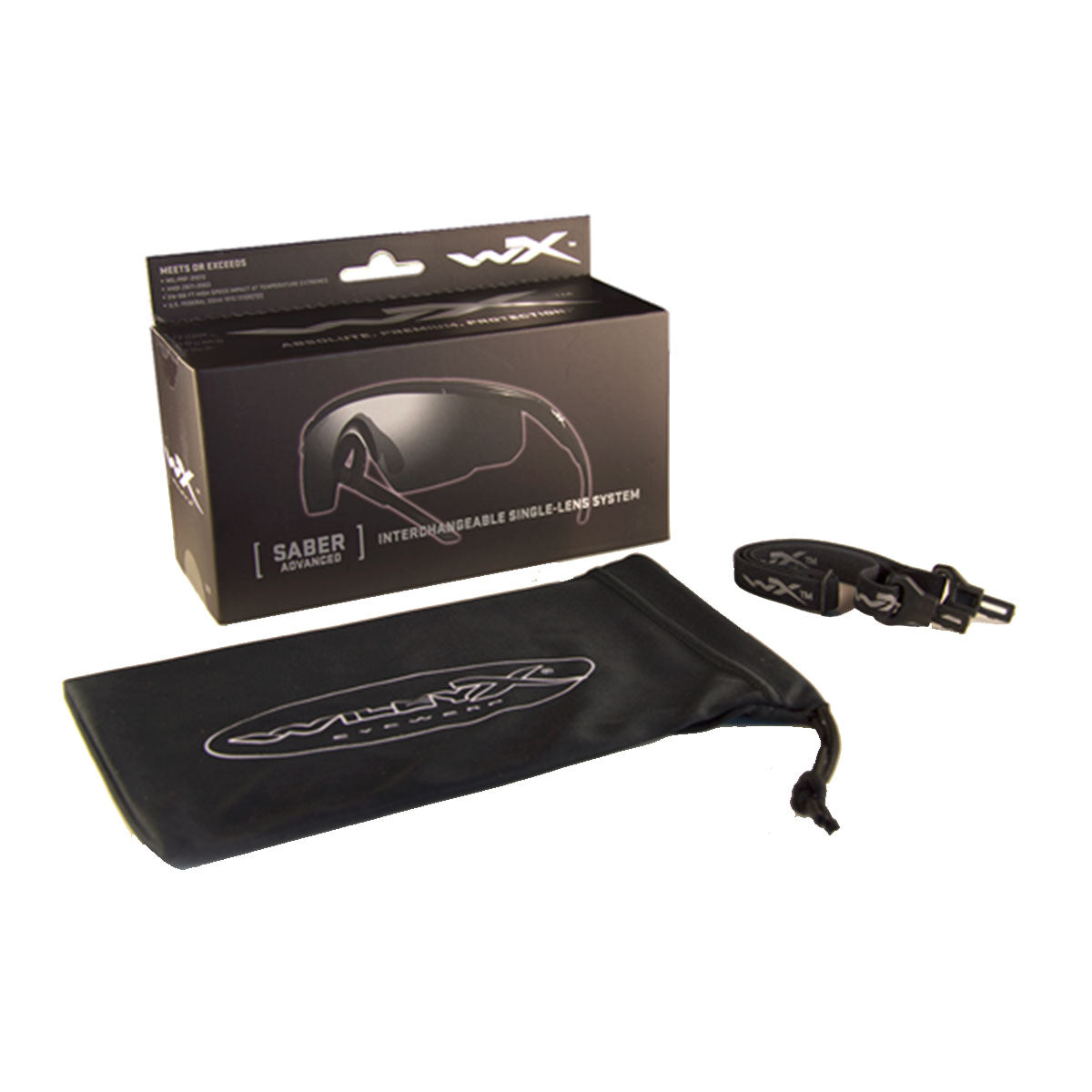 GLASSES - WILEY X - SABER ADVANCED MATTE BLACK FRAME/GREY | LIGHT RUST LENS (2 LENSES)