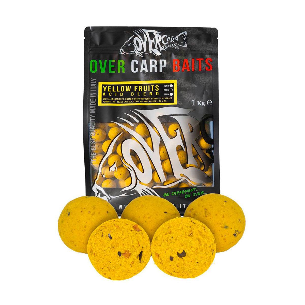 OVER CARP BAITS - BOILIES AFFONDANTE Yellow Fruits Acid Blend 1kg 20mm