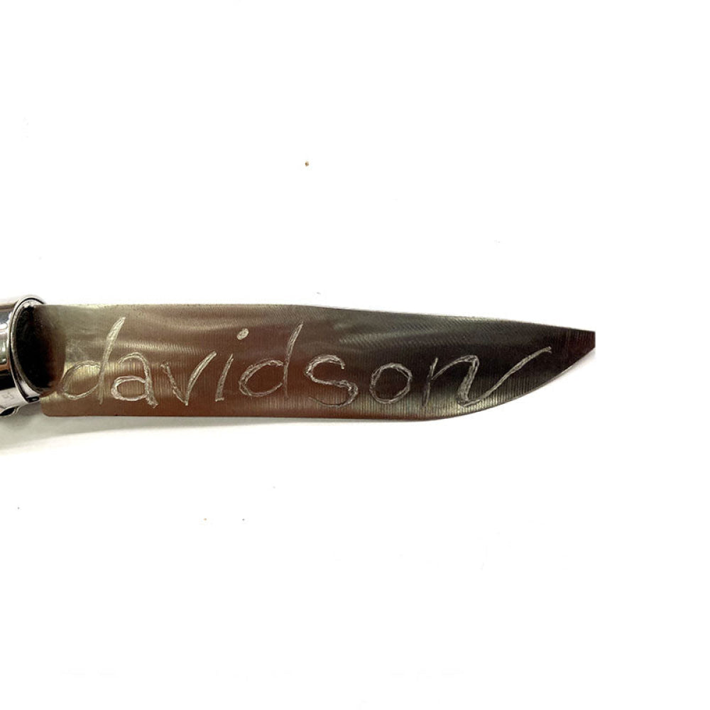 Coltello - Opinel N.8 Carbone Con Manico Harley Davidson Realizzato A Mano