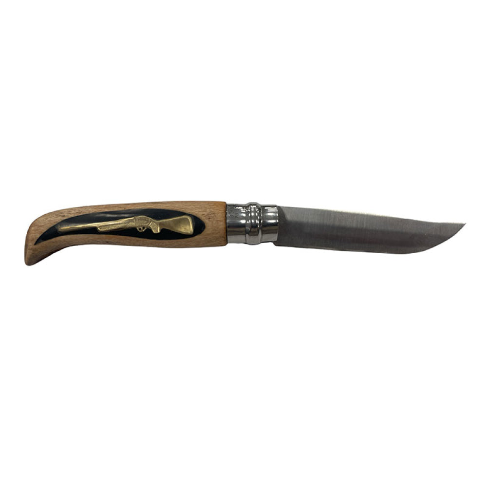 Coltello - Opinel N.9 Carbone Realizzato A Mano Con Dente Di Cinghiale