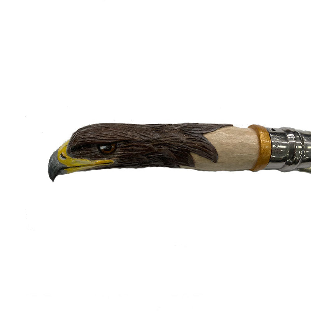 Coltello - Opinel N.9 Carbonio Con Disegno Aquila Realizzato A Mano