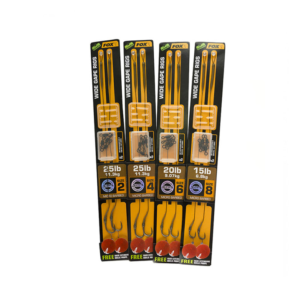 Finali - Fox Edges™ Wide Gape Ready Rigs Gravelly Brown 25Lb Size 4 Wide Gape Ready Rig Barbed