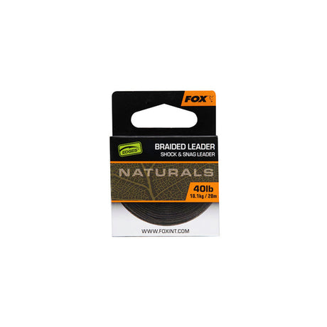 Fox - Edges™ Braided Leader Shock & Snag Naturals 40Lb 18.1Kg/20M