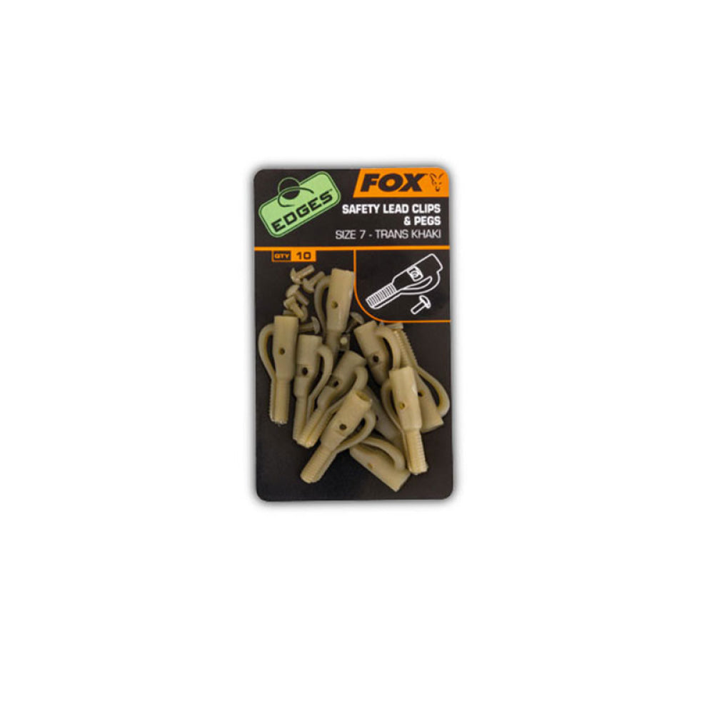 Fox - Edges™ Lead Clip + Pegs Size 7 Khaki (10Pz)