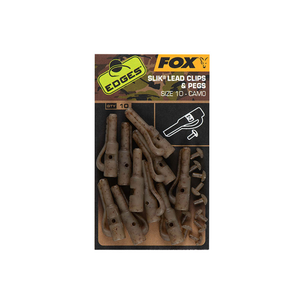 Fox - Edges™ Slik Lead Clips & Pegs Size 10 Camo (10Pz)