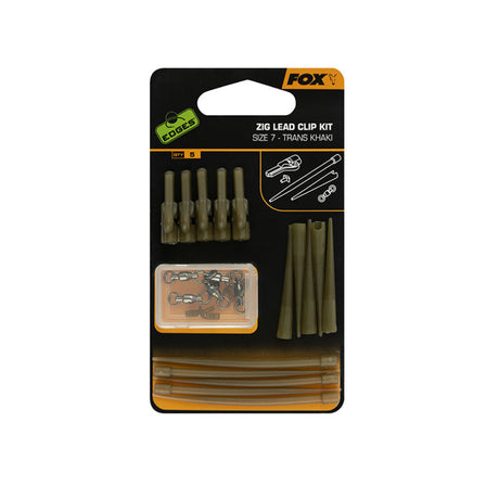 Fox - Edges™ Zig Lead Clip Kit Size 7 Trans Khaki (5Pz)