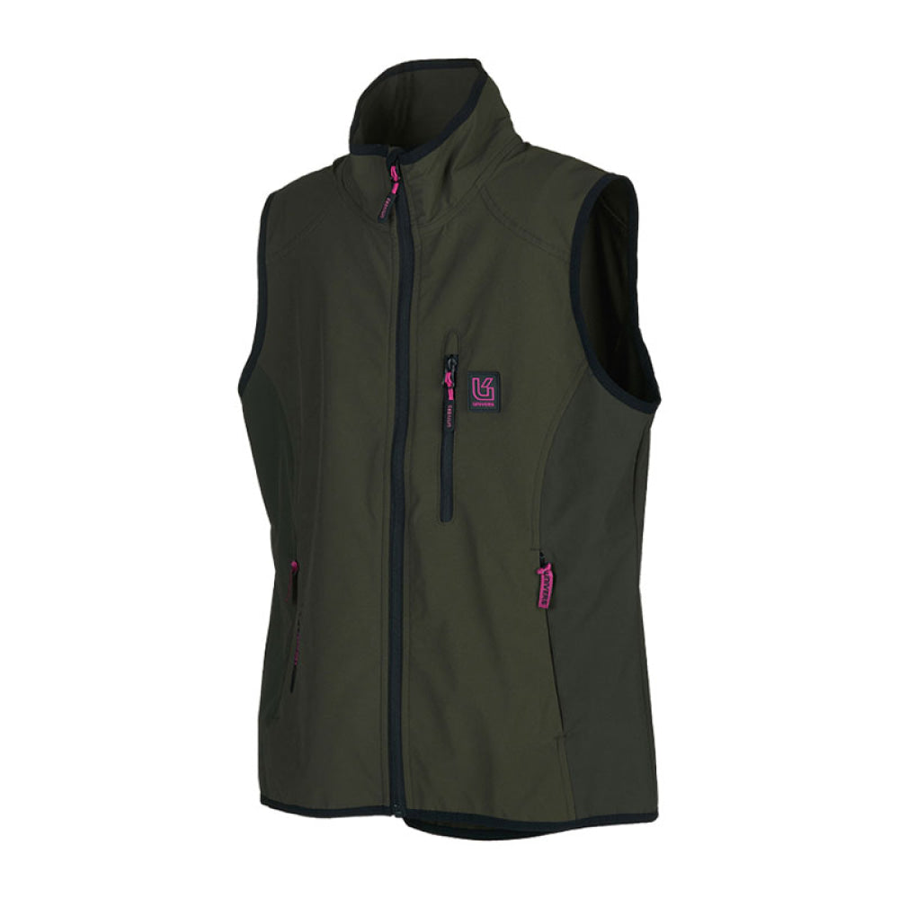 Gilet - Donna Univers Caccia Elasticizzato Outdoor Verde/Fucsia
