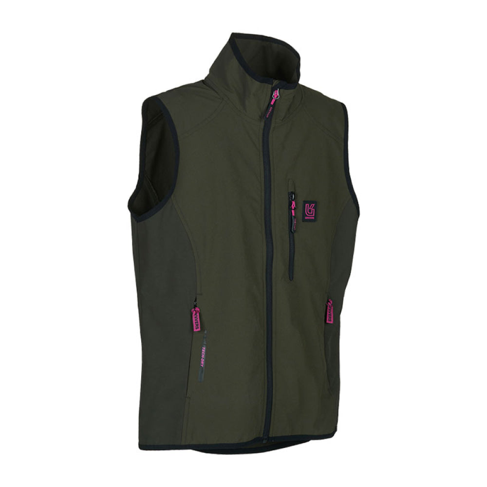 Gilet - Donna Univers Caccia Elasticizzato Outdoor Verde/Fucsia