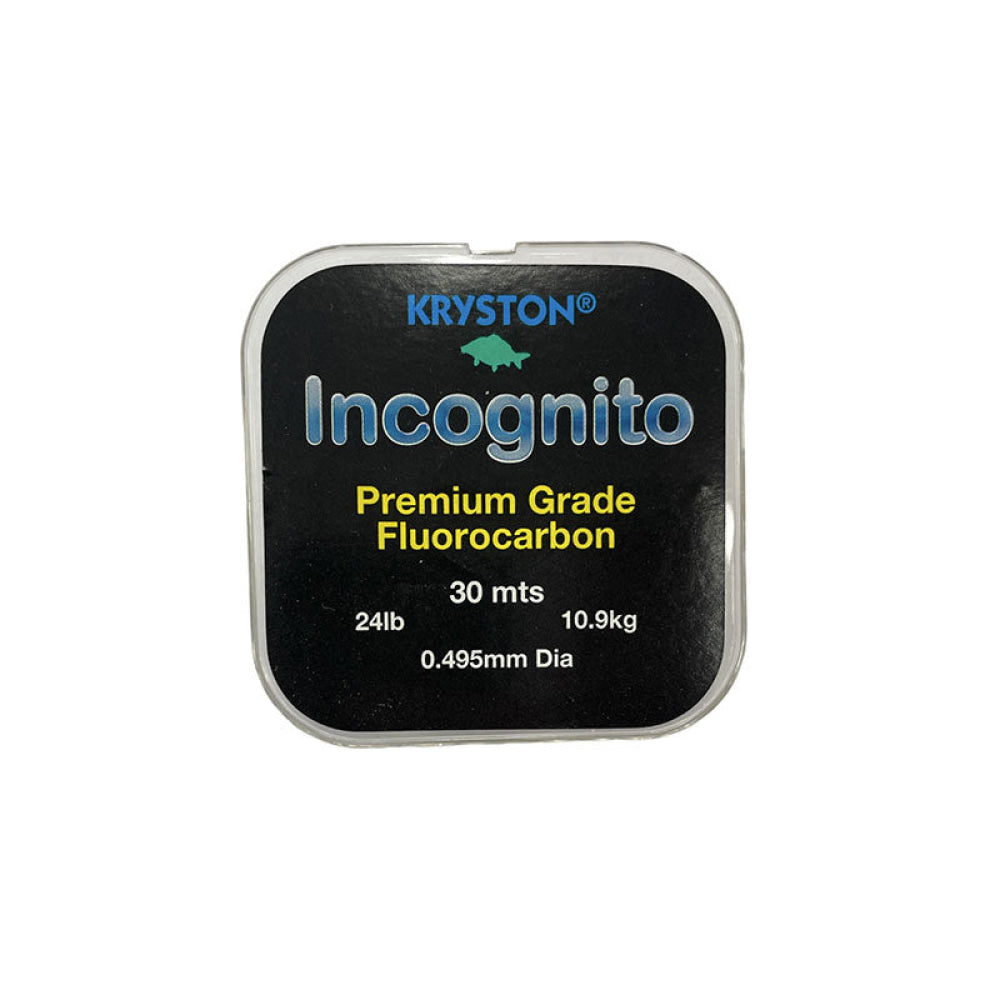 Kryston - Incognito Premium Grade Fluorocarbon 30Mts | 24Lb 10.9Kg 0.495Mm Dia