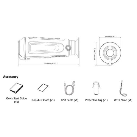 Monocolo Termico - Hikmicro Lynx Lc06 Dig.zoom 1/4X Telemetro 8G Wifi 720×540 Lens 6Mm (A)