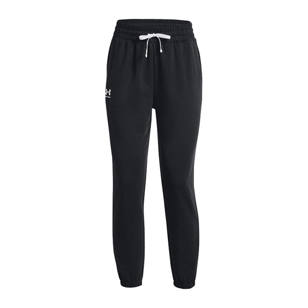 Pantalone - Under Armour Donna Jogger Rival Terry Black / White 001 L