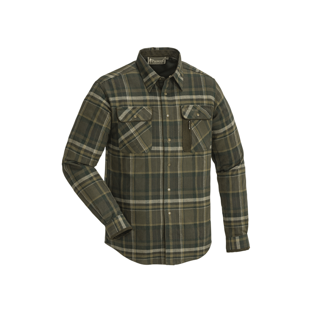 Pinewood - Camicia In Flanella Cornwall Green Burgundy L