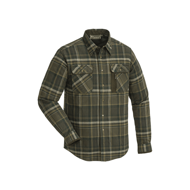 Pinewood - Camicia In Flanella Cornwall Green Burgundy L