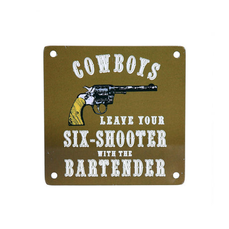 Placca In Metallo Magnetico Cowboy