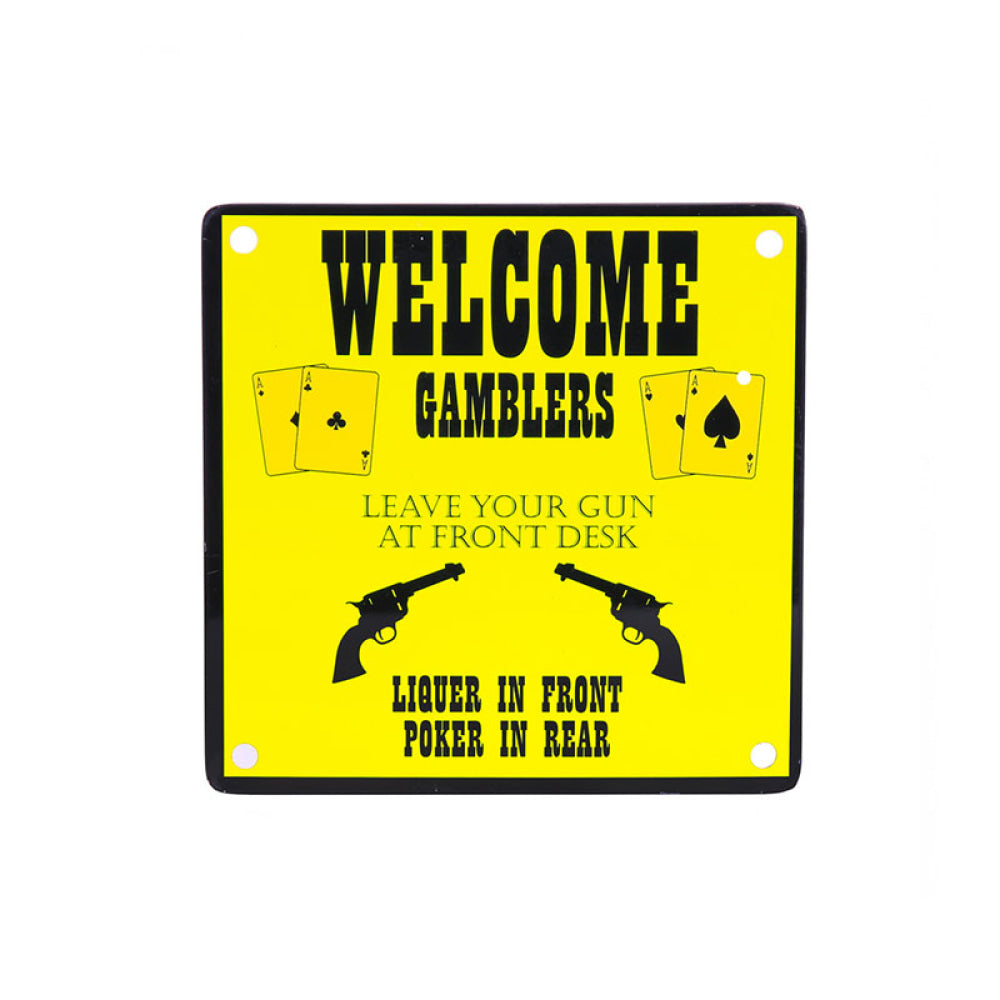 Placca In Metallo Magnetico Welcome Gambler