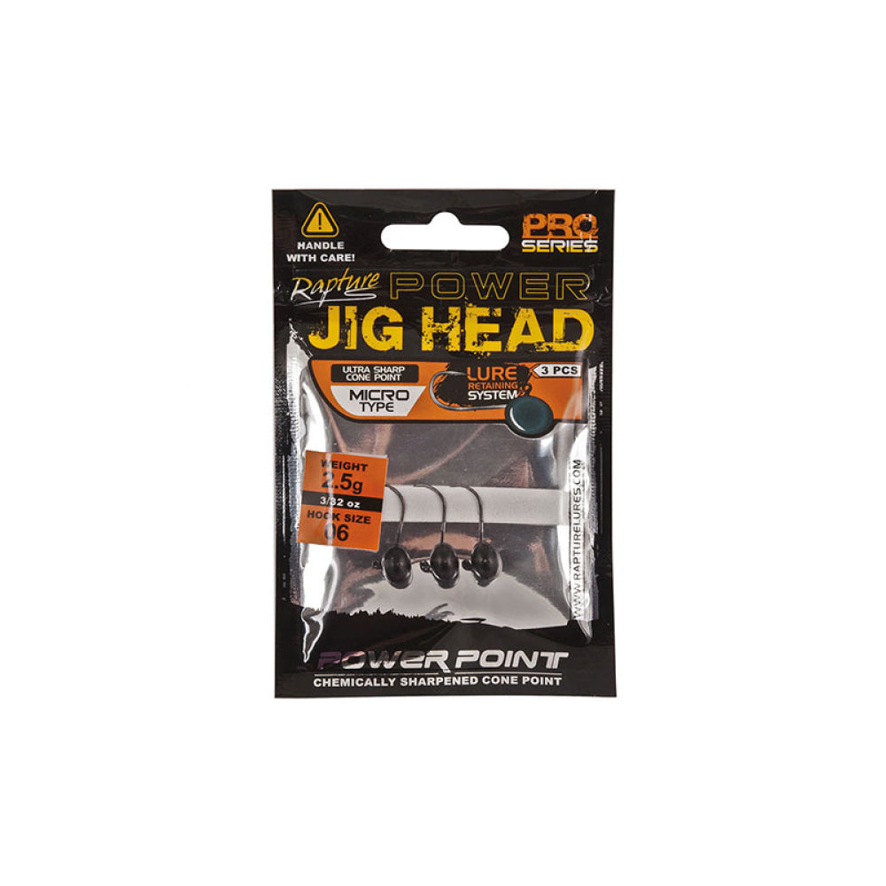 Rapture - Power Micro Jig Heads 3Pz 2.5G ’02’ 10Lb