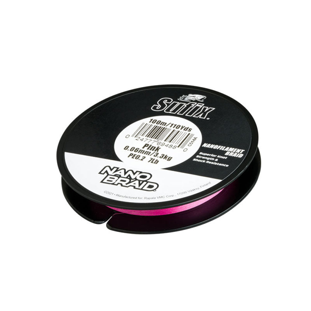 Sufix - Nanobraid Pink 100M 0.04Mm / 2.8Kg Pe0.1 6Lb 110Yds
