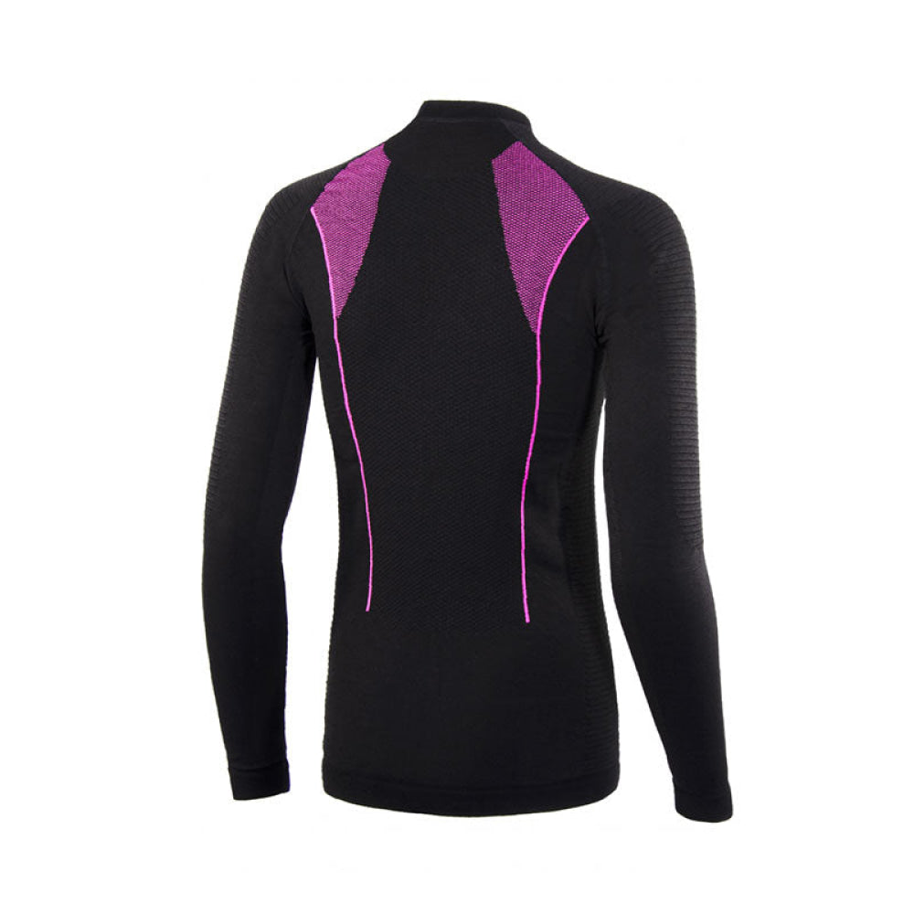 Trabaldo - Donna Maglia Termica Lightwool M/L Nero/Fucsia