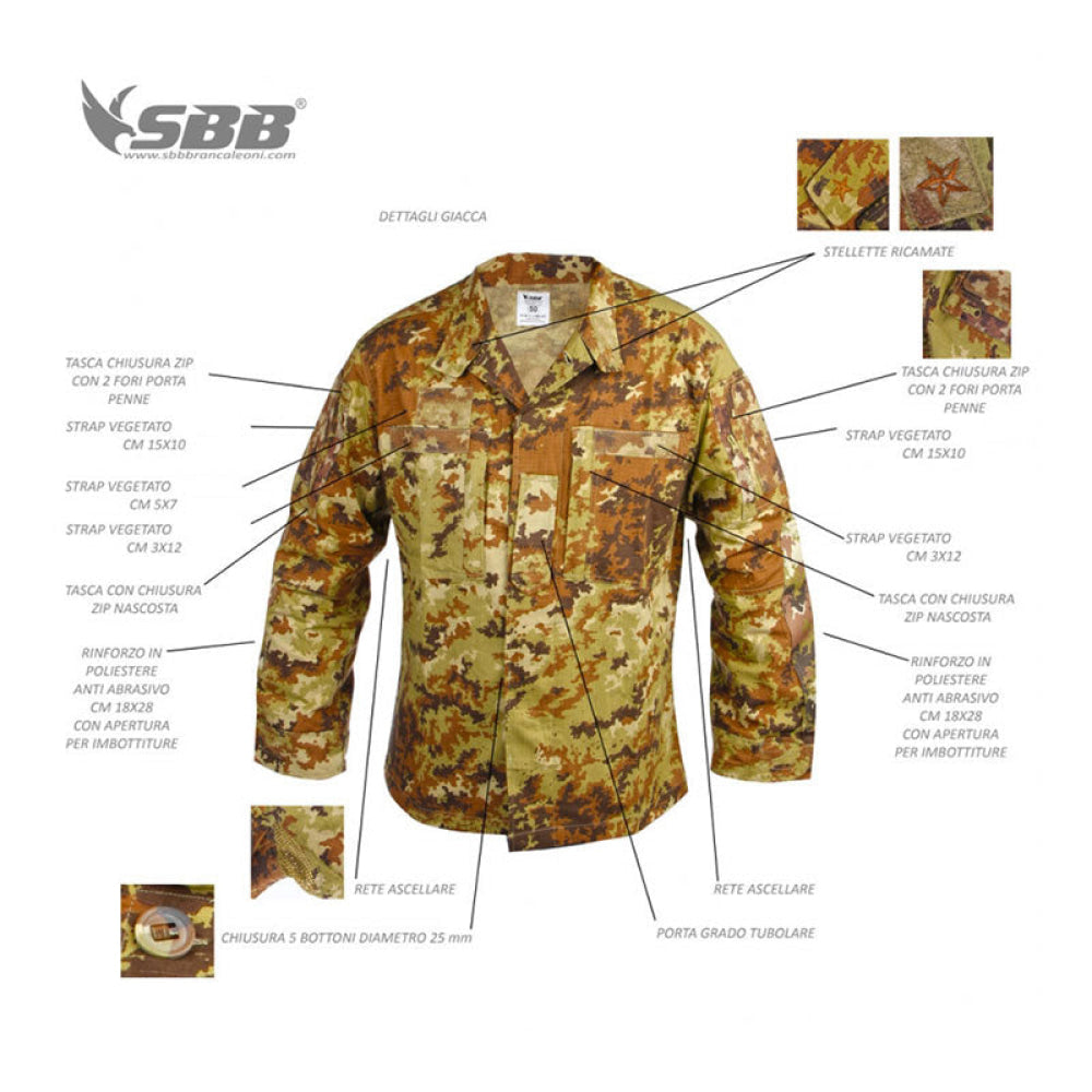 Uniforme - Sbb Cbt 100% Cot. Rip Stop Vegetata Mod.2019