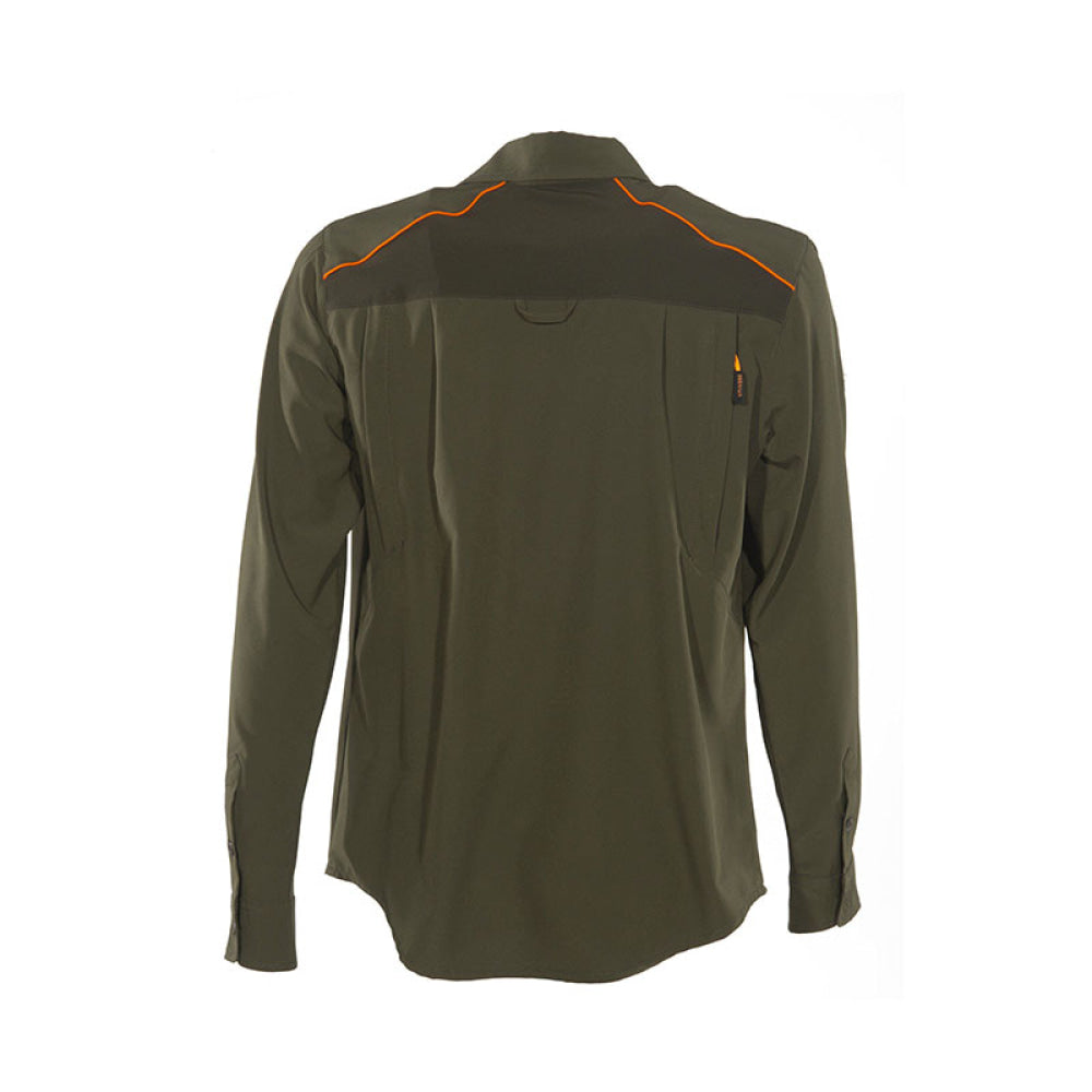 Univers - Camicia Pinzolo Elasticizzata Verde/Arancio