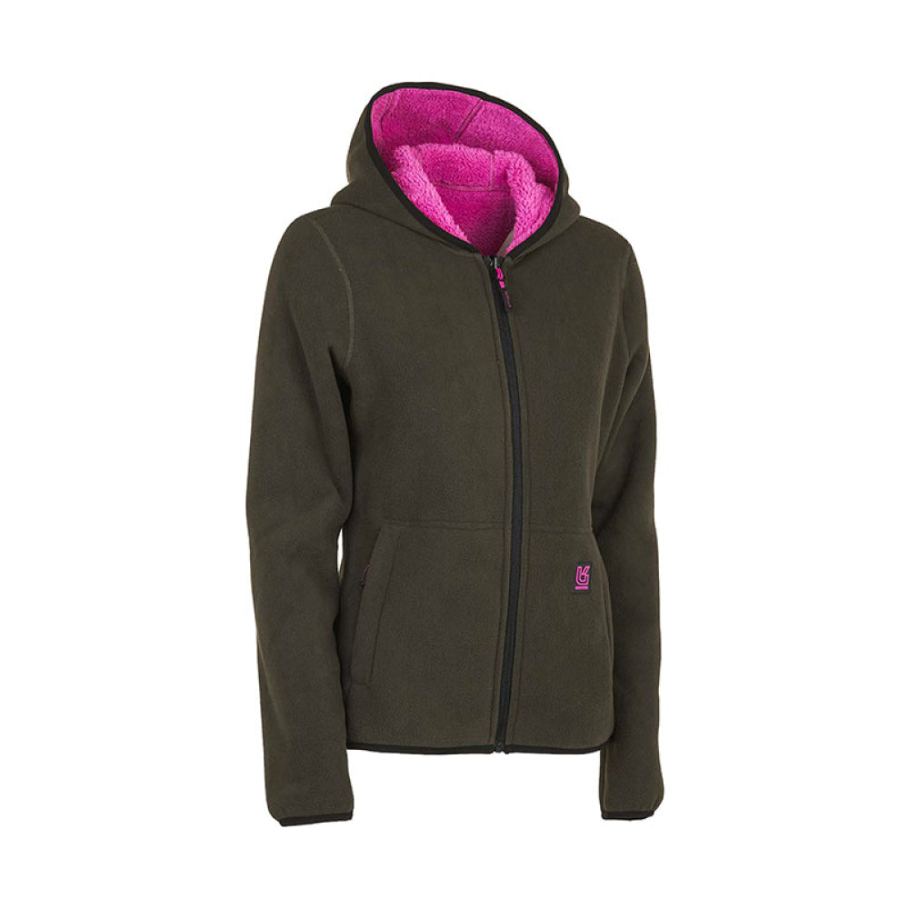 Univers - Donna Giacca Dubbed Reversibile Pile Verde Scuro