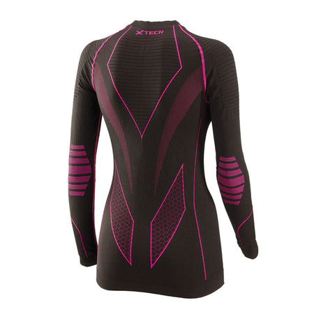 X Tech - Donna Maglia Dolomiti Nero-Fuxia