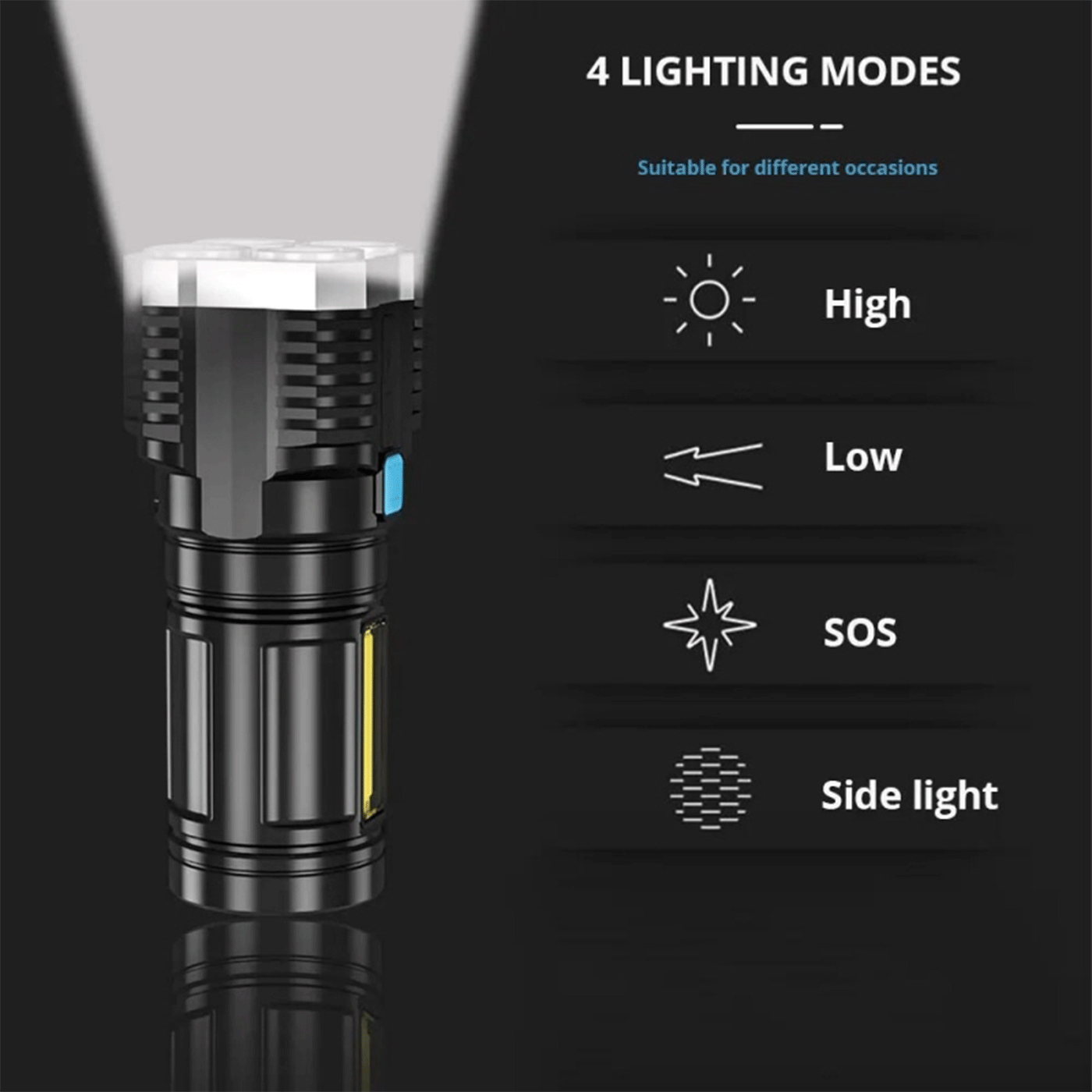 HIGH LIGHTING 4 LED TORCH