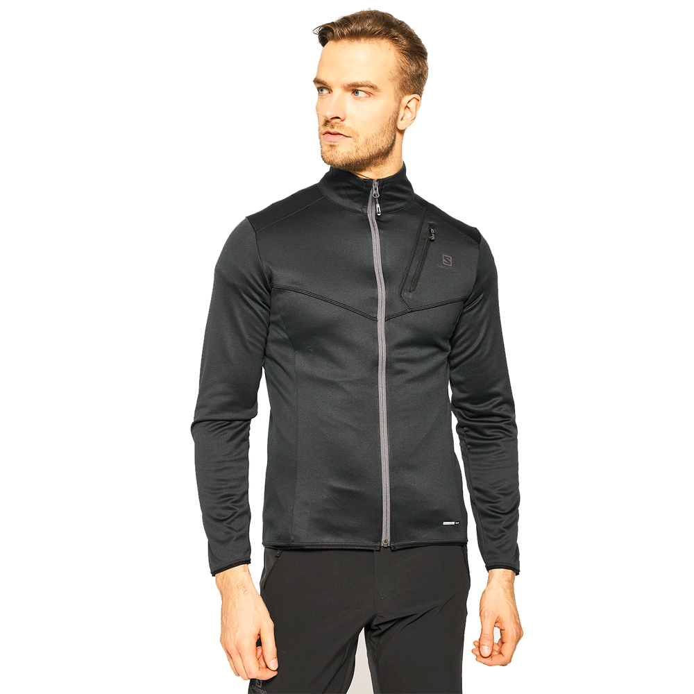 MAGLIA/PILE - SALOMON - UOMO - DISCOVERY FZ M Black MIDLAYER JACKET